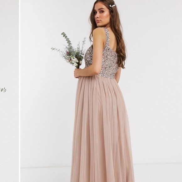 ASOS Maya Maternity Bridesmaid Dress- Blush - Picture 3 of 4